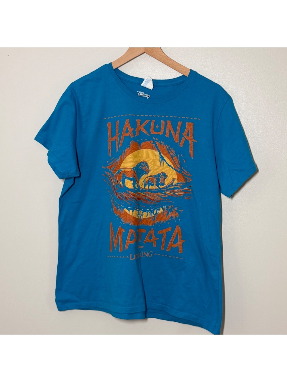 Disney The Lion King Hakuna Matata Graphic T-Shirt Blue Women’s XXL Simba Nala